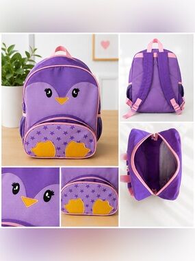 WONDER NATION PRESCHOOL 13" PENGUIN BACKPACK Purple